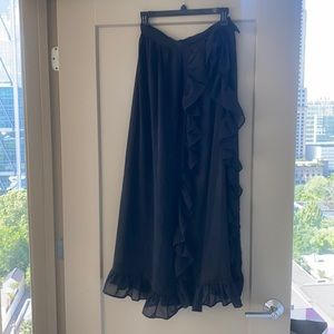 Black South Beach Ruffle Sarong